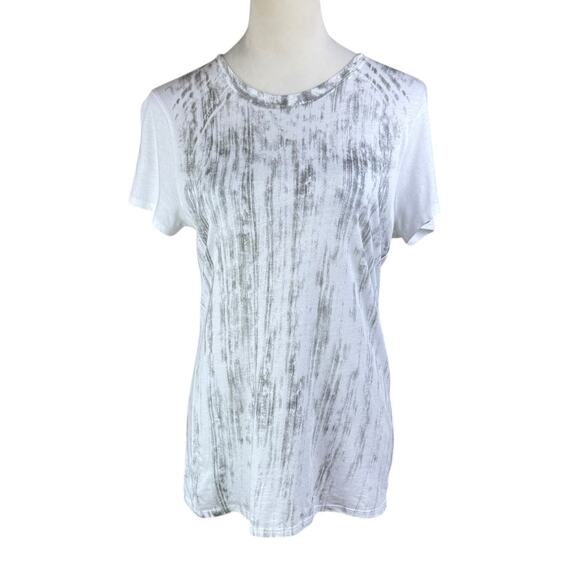 Vince Tie Dye Gray White Short Sleeve Layering Lightweight Edgy T-Shirt - Picture 1 of 9